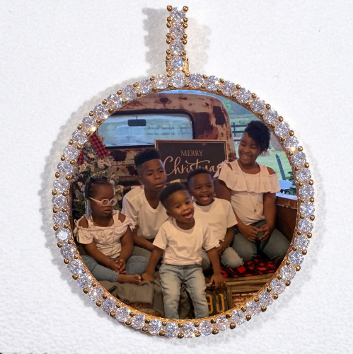 LARGE 3D CIRCLE CUSTOM PICTURE PENDANT