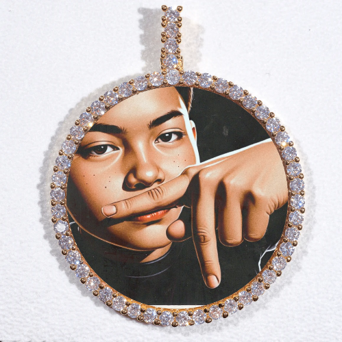 LARGE 3D CIRCLE CUSTOM PICTURE PENDANT