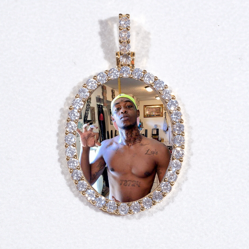 3D Oval Custom Picture Pendant