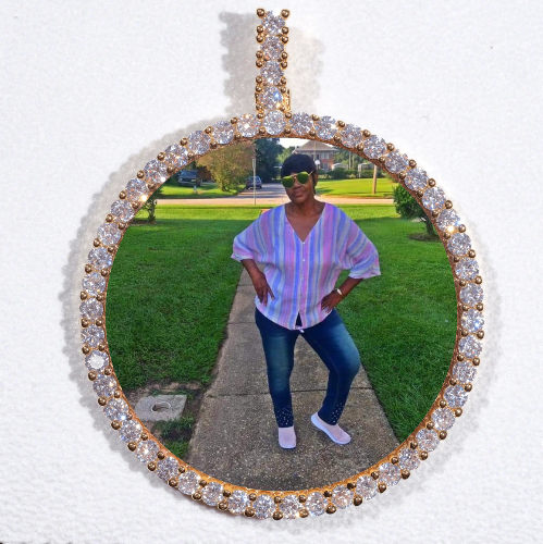 LARGE 3D CIRCLE CUSTOM PICTURE PENDANT