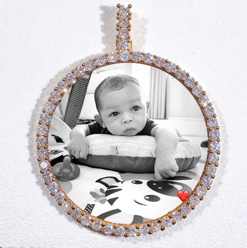 LARGE 3D CIRCLE CUSTOM PICTURE PENDANT