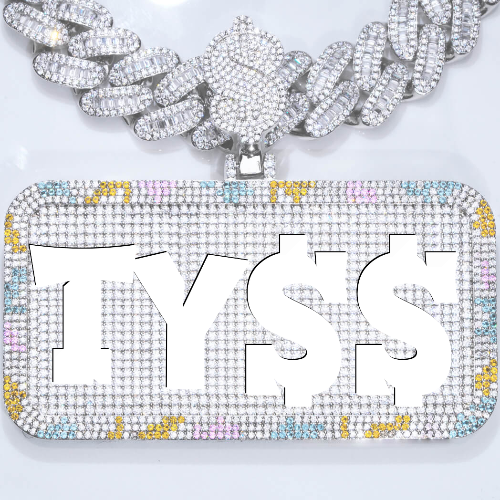 CUSTOM LETTER NECKLACE 3D COLORFUL SQUARE
