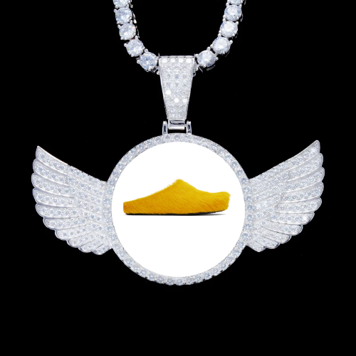 925S & VVS Moissanite 3D Wing Custom Picture Pendant
