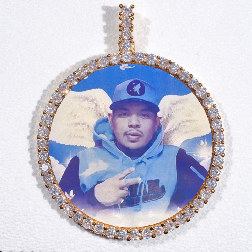 LARGE 3D CIRCLE CUSTOM PICTURE PENDANT