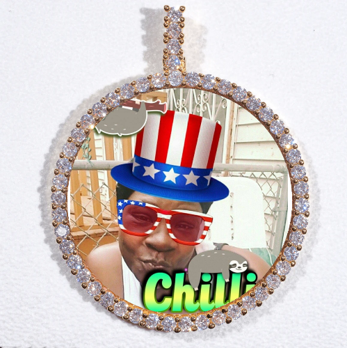 LARGE 3D CIRCLE CUSTOM PICTURE PENDANT