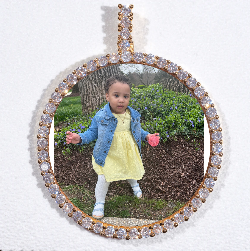 LARGE 3D CIRCLE CUSTOM PICTURE PENDANT