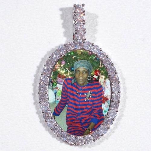 Large 3D Oval Custom Picture Pendant
