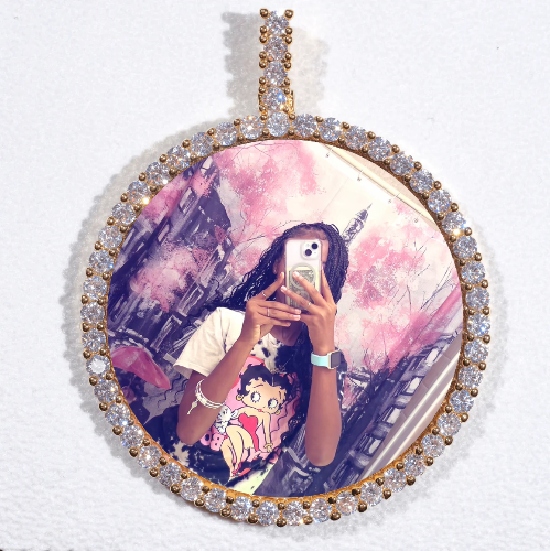 LARGE 3D CIRCLE CUSTOM PICTURE PENDANT
