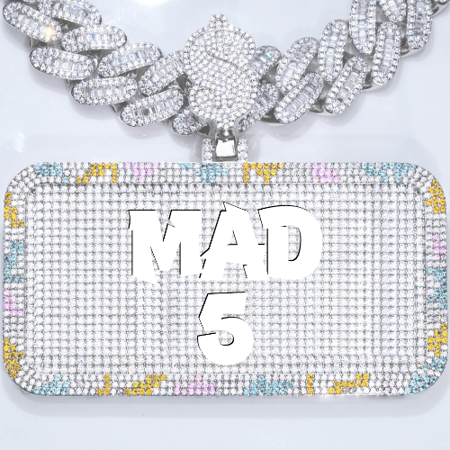 CUSTOM LETTER NECKLACE 3D COLORFUL SQUARE