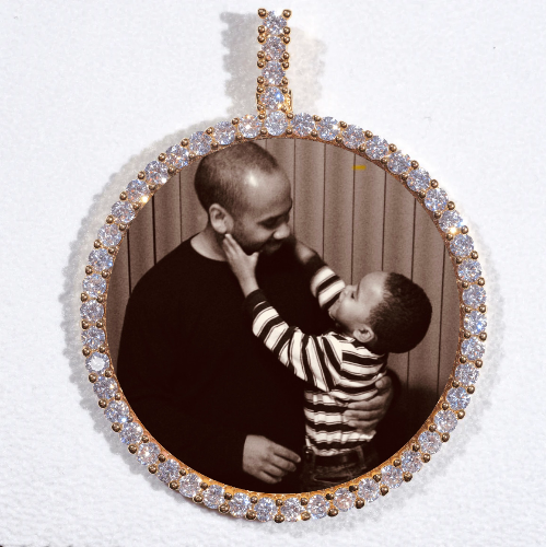 LARGE 3D CIRCLE CUSTOM PICTURE PENDANT