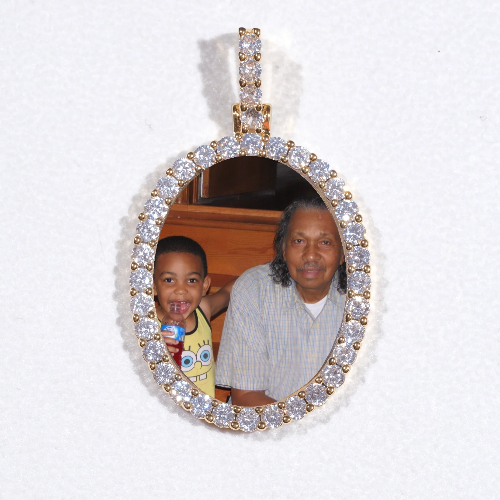 3D Oval Custom Picture Pendant