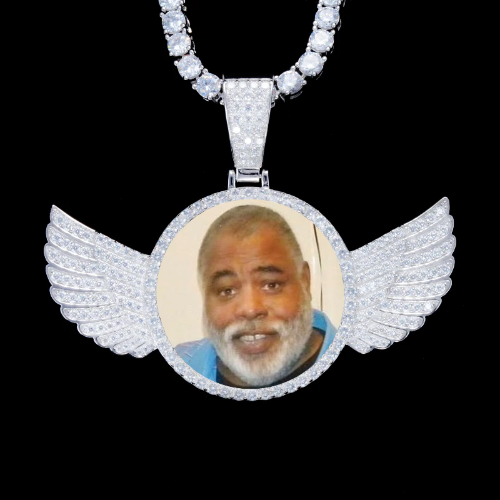925S & VVS Moissanite 3D Wing Custom Picture Pendant