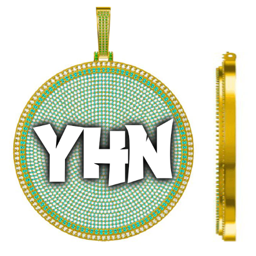 CUSTOM LETTER NECKLACE 3D BIG DISC