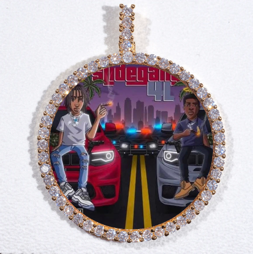LARGE 3D CIRCLE CUSTOM PICTURE PENDANT