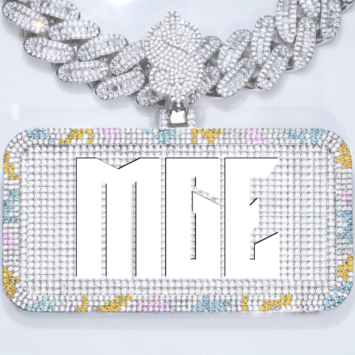 CUSTOM LETTER NECKLACE 3D COLORFUL SQUARE