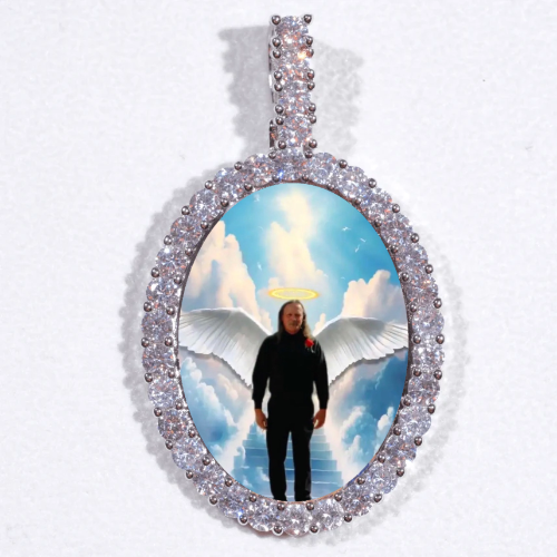 Large 3D Oval Custom Picture Pendant
