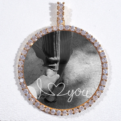 LARGE 3D CIRCLE CUSTOM PICTURE PENDANT