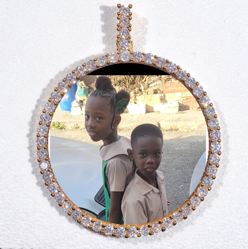 LARGE 3D CIRCLE CUSTOM PICTURE PENDANT