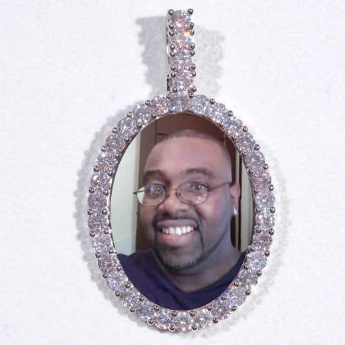 Large 3D Oval Custom Picture Pendant