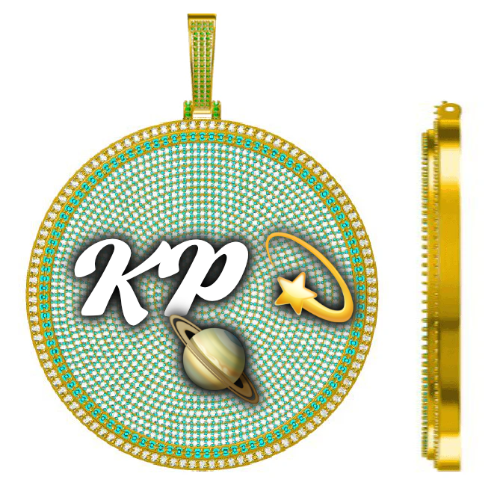 CUSTOM LETTER NECKLACE 3D BIG DISC