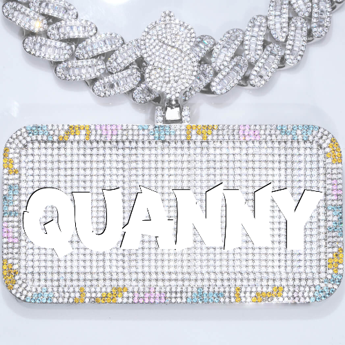 CUSTOM LETTER NECKLACE 3D COLORFUL SQUARE