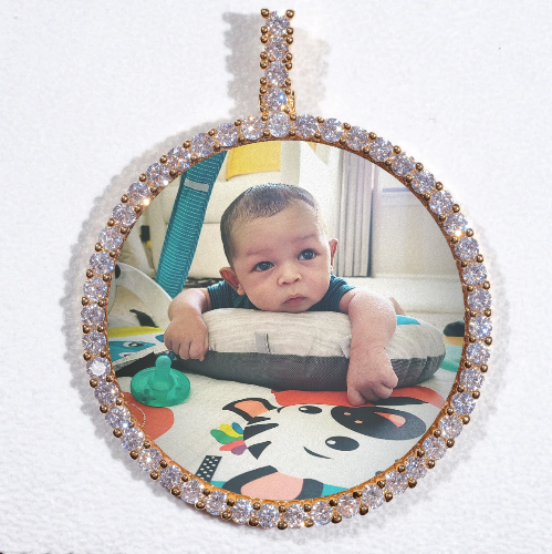 LARGE 3D CIRCLE CUSTOM PICTURE PENDANT