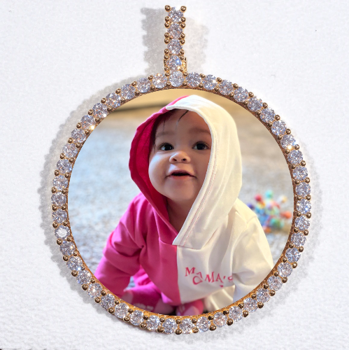 LARGE 3D CIRCLE CUSTOM PICTURE PENDANT