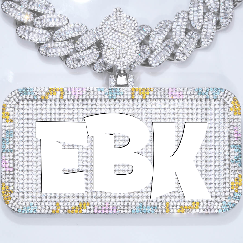 CUSTOM LETTER NECKLACE 3D COLORFUL SQUARE