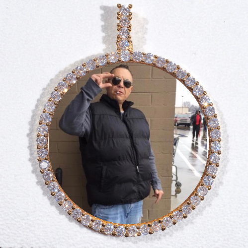LARGE 3D CIRCLE CUSTOM PICTURE PENDANT