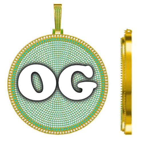 CUSTOM LETTER NECKLACE 3D BIG DISC