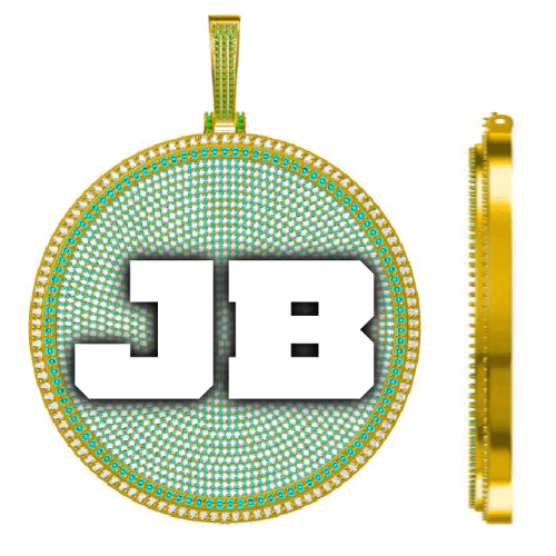 CUSTOM LETTER NECKLACE 3D BIG DISC