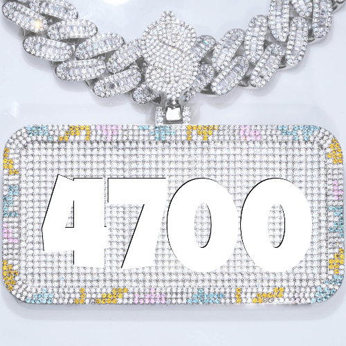 CUSTOM LETTER NECKLACE 3D COLORFUL SQUARE
