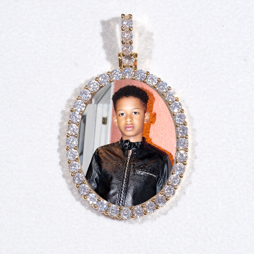 3D Oval Custom Picture Pendant