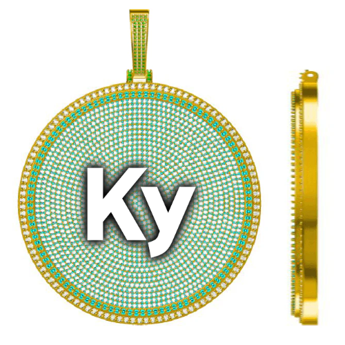 CUSTOM LETTER NECKLACE 3D BIG DISC