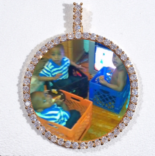 LARGE 3D CIRCLE CUSTOM PICTURE PENDANT