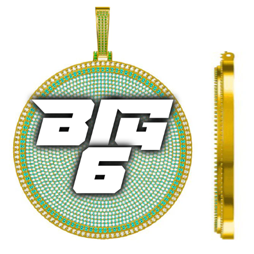 CUSTOM LETTER NECKLACE 3D BIG DISC