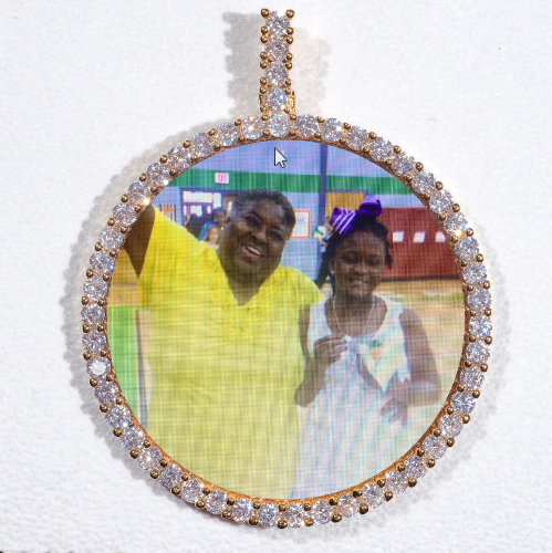 LARGE 3D CIRCLE CUSTOM PICTURE PENDANT