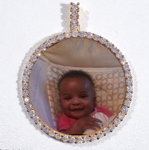 LARGE 3D CIRCLE CUSTOM PICTURE PENDANT