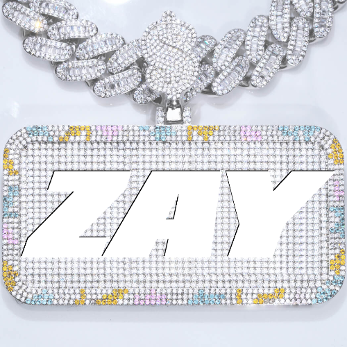 CUSTOM LETTER NECKLACE 3D COLORFUL SQUARE