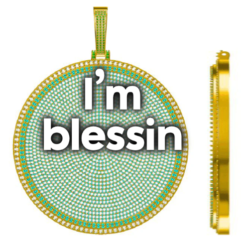 CUSTOM LETTER NECKLACE 3D BIG DISC