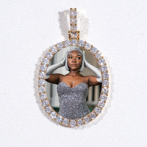 3D Oval Custom Picture Pendant