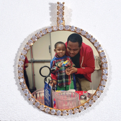 LARGE 3D CIRCLE CUSTOM PICTURE PENDANT