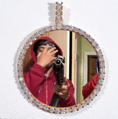 LARGE 3D CIRCLE CUSTOM PICTURE PENDANT