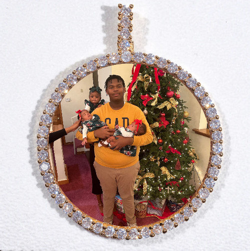 LARGE 3D CIRCLE CUSTOM PICTURE PENDANT