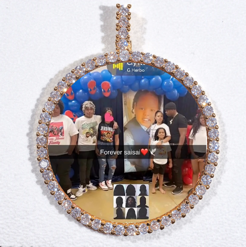 LARGE 3D CIRCLE CUSTOM PICTURE PENDANT