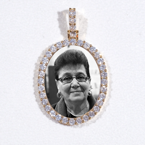 3D Oval Custom Picture Pendant
