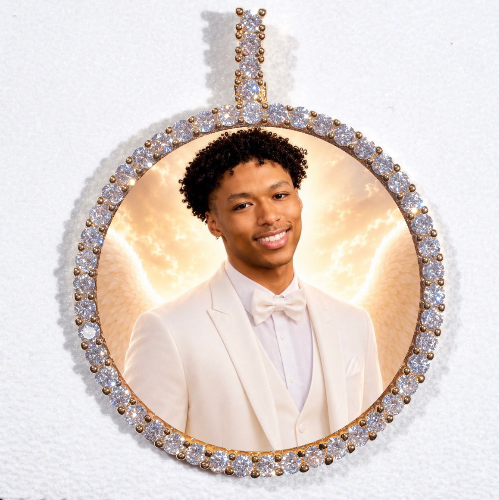 LARGE 3D CIRCLE CUSTOM PICTURE PENDANT