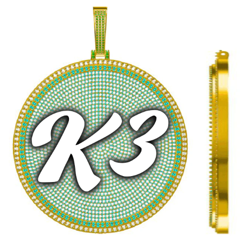 CUSTOM LETTER NECKLACE 3D BIG DISC