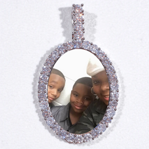 Large 3D Oval Custom Picture Pendant