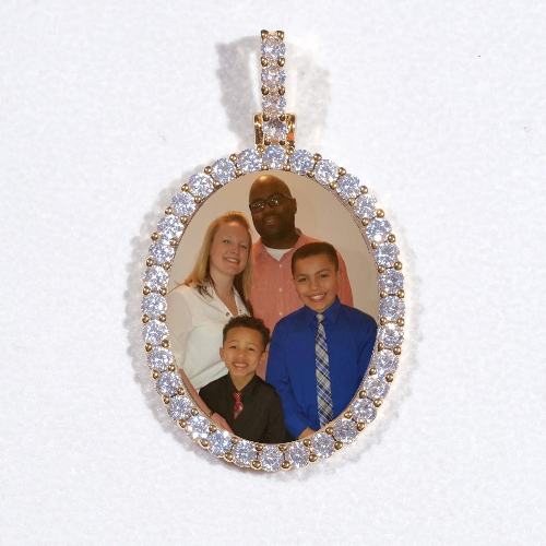 3D Oval Custom Picture Pendant